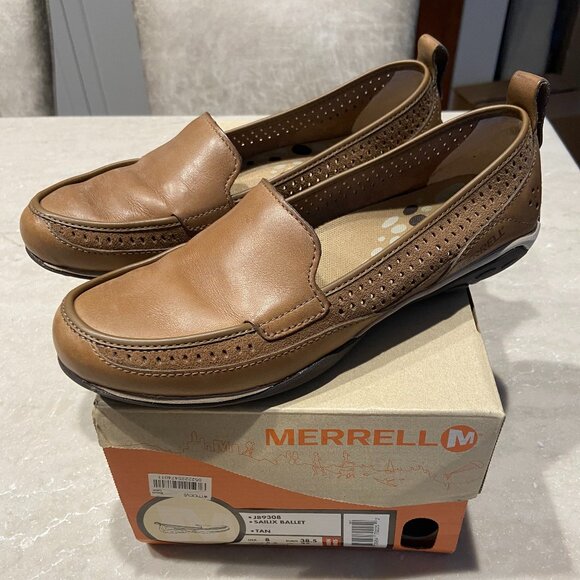 Merrell Sailix Ballet Leather Flats - Tan - Size 8M - Picture 1 of 6